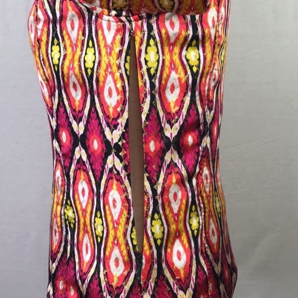 TORY BURCH Lisa Ikat Silk Voile Tunic Blouse sz 2 - Picture 6 of 12